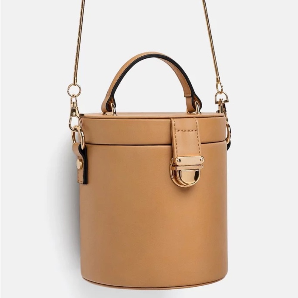 Zara Crossbody Box Bag with crossbody chain and top handle